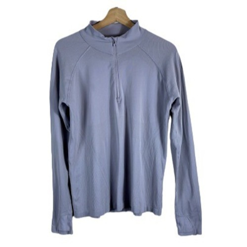 Athleta Women's  Gray Fastest Track‎ Half Zip Long Sleeve Athletic Top Size XL